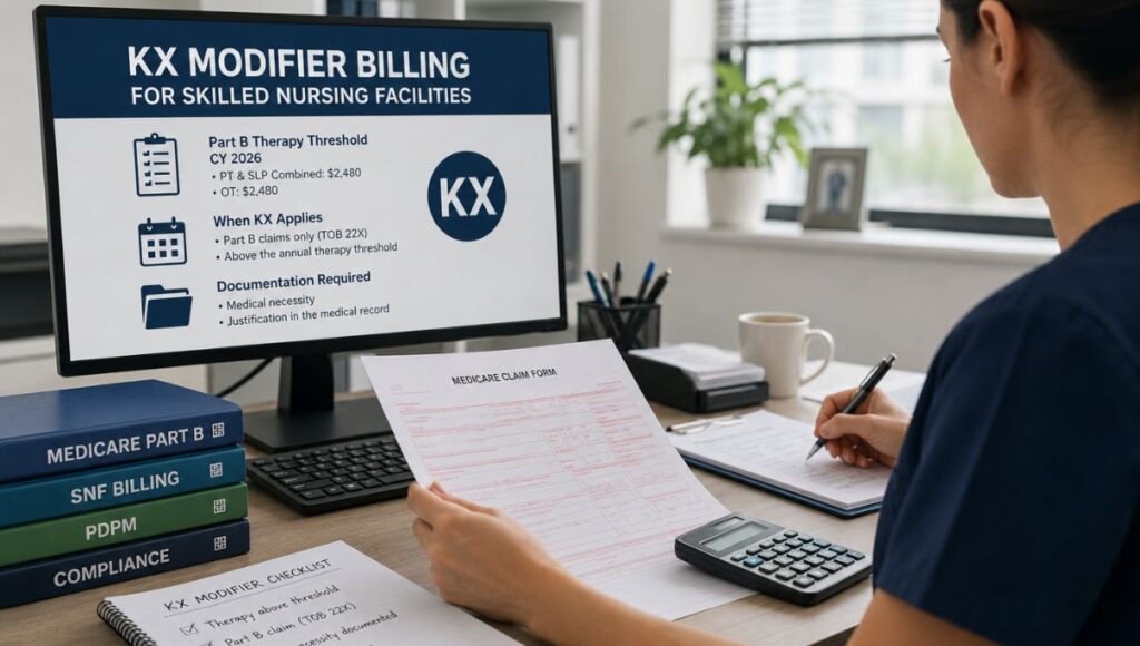 KX modifier billing skilled nursing